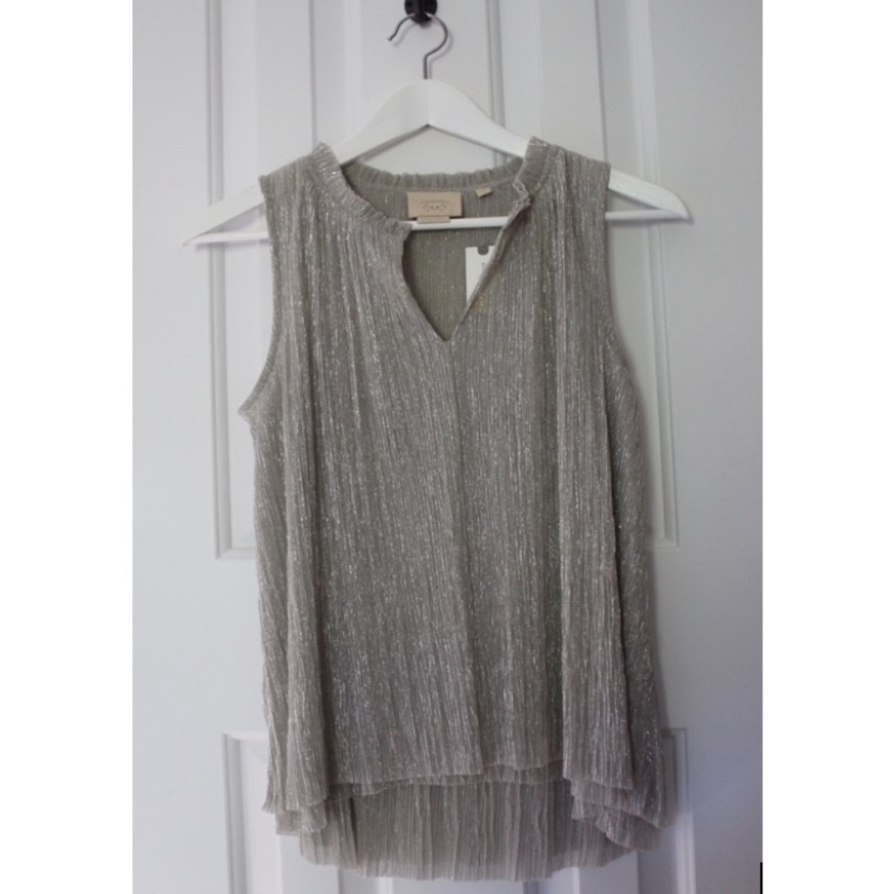 Anthropologie Silver Tank Top